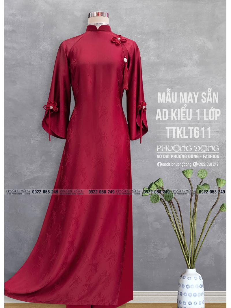 Áo Dài Phom Trẻ Gấm Lụa Phom Suông TTKLT611